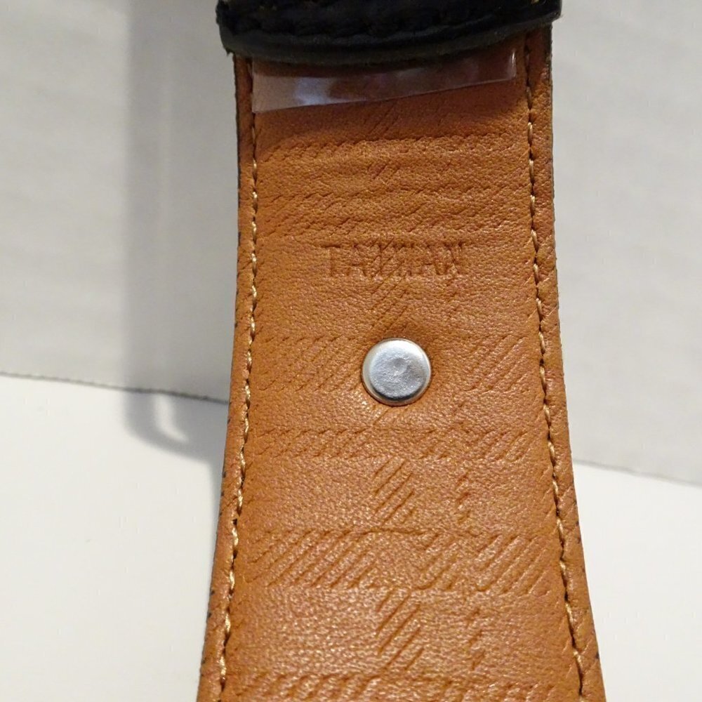 BOCONI Black Leather Belt Size 34 Career Dress - Picture 5 of 6
